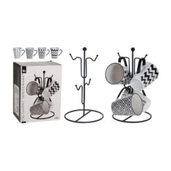 Excellent Houseware 4 Bekers In Metalen Rekje -Philips Verkoop 101 0541 4 1