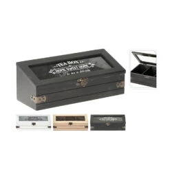 Excellent Houseware Theedoos Hout Met 3 Vakken -Philips Verkoop 101 1395 5 1