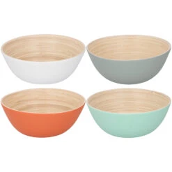 Merkloos Bamboe Schaal Ø17 X 7 Cm 4 Assorti -Philips Verkoop 101 9162 1