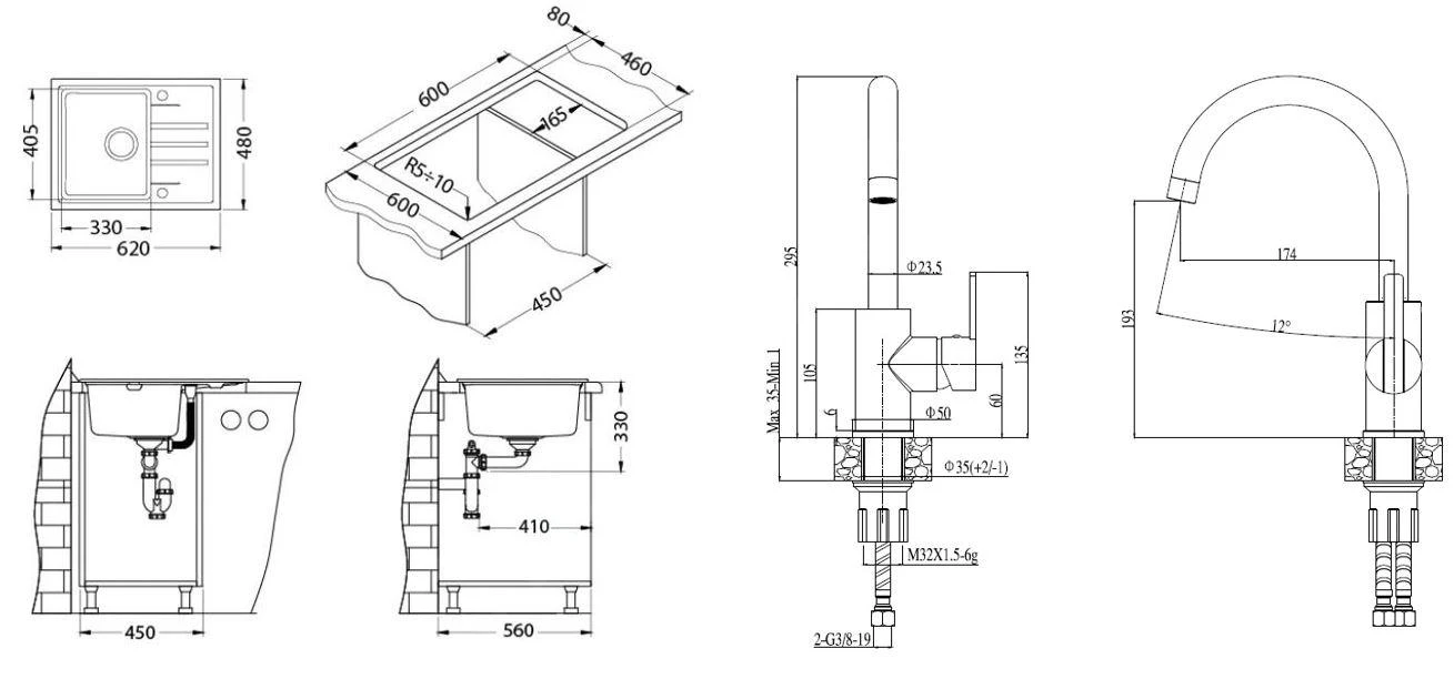 Alveus Sets - Set Spoelbak Intermezzo 30 En Keukenkraan Tonia, Carbon SETA361 4 Alveus Sets - Set Spoelbak Intermezzo 30 En Keukenkraan Tonia, Carbon SETA361 - Afbeelding 2