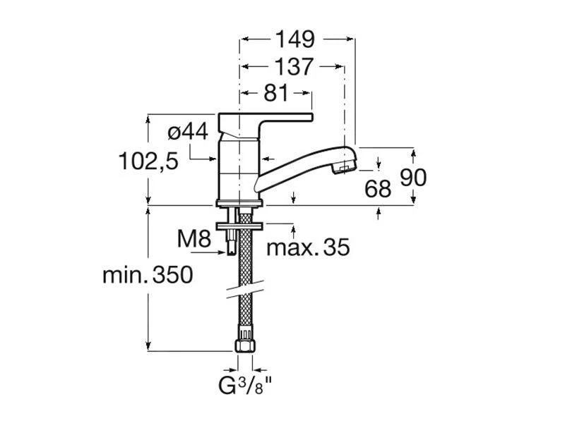 Roca Arola - Keukenkraan, Chroom A5A896AC0K 4 Roca Arola - Keukenkraan, Chroom A5A896AC0K - Afbeelding 2