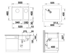 Blanco Subline 340/160 - Silgranit Spoelbak, 555x460 Mm, InFino, Bak Links, Antraciet 523548 -Philips Verkoop 2ad81c2a11b19c932e474df3