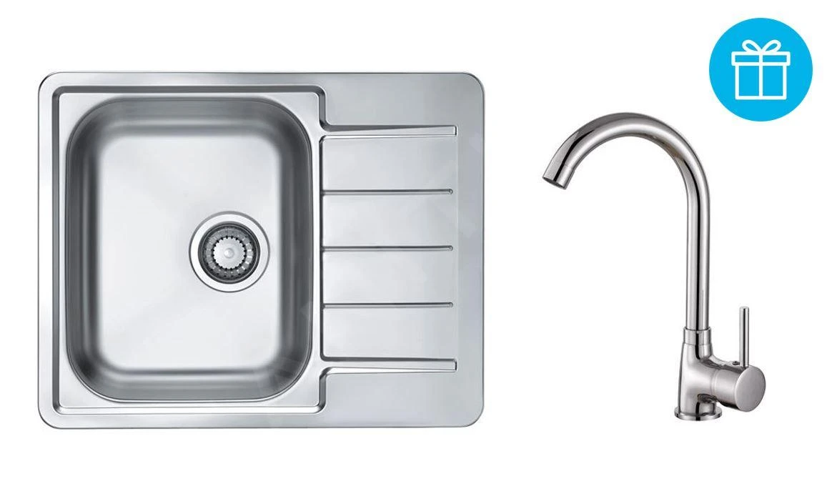 Alveus Sets - Set Spoelbak Line 110, Keukenkraan Karina + Cadeau, Chroom SETA743 3 Alveus Sets - Set Spoelbak Line 110, Keukenkraan Karina + Cadeau, Chroom SETA743