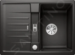 Blanco Lexa 40 - Silgranit Spoelbak, 680x500 Mm, Met Draaiknopbediening, Zwart 525897