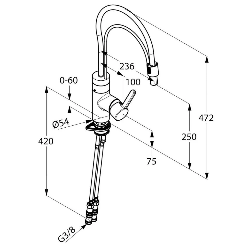 Kludi E-Go - Elektronisch Keukenkraan, Chroom 422150575 4 Kludi E-Go - Elektronisch Keukenkraan, Chroom 422150575 - Afbeelding 2