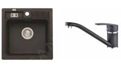 Alveus Sets - Set Spoelbak Niagara 20 En Keukenkraan Nina, Carbon SETA092