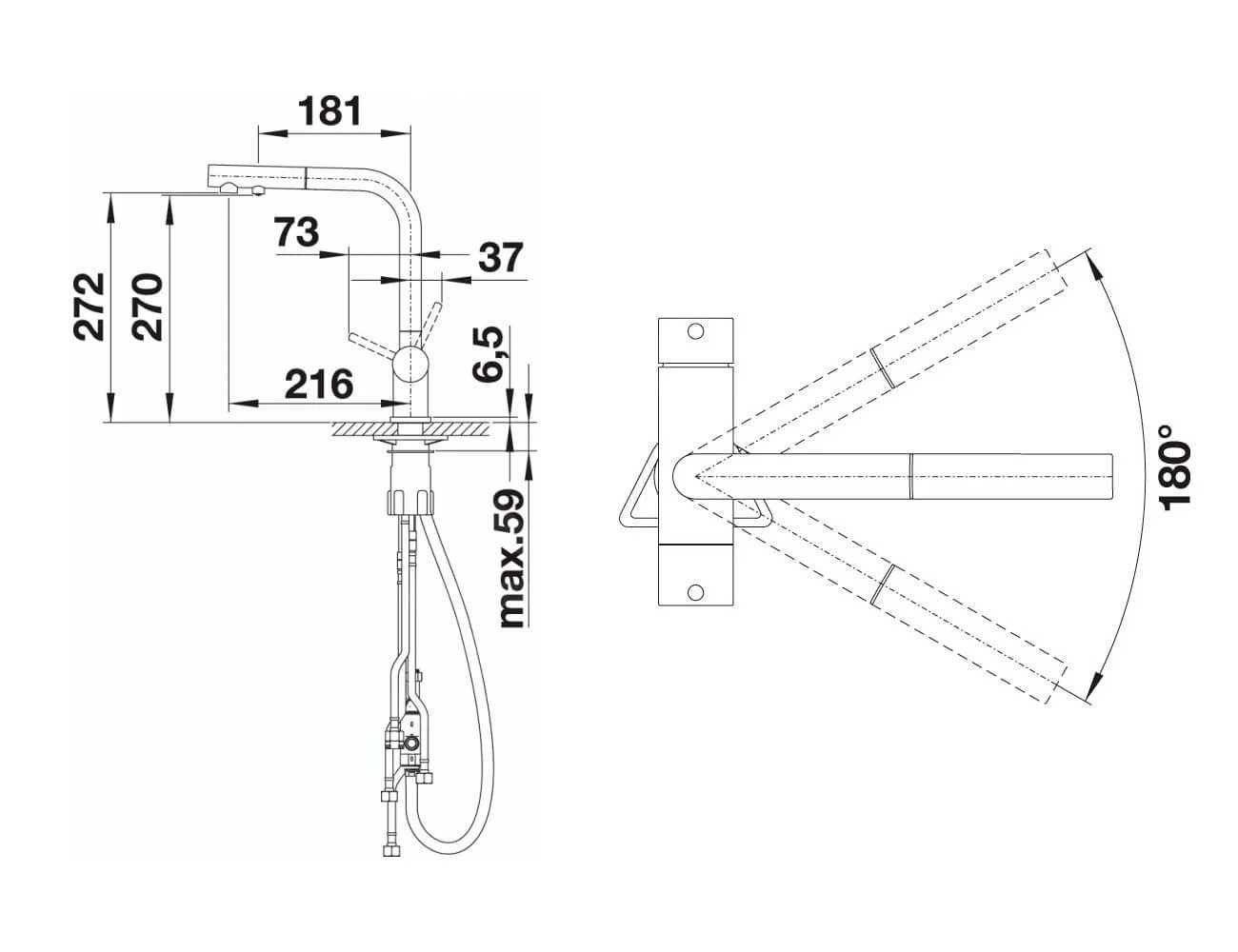 Blanco Fontas S II - Keukenkraan Met Uittrekbare Handdouche En Filter, Antraciet 525200 4 Blanco Fontas S II - Keukenkraan Met Uittrekbare Handdouche En Filter, Antraciet 525200 - Afbeelding 2