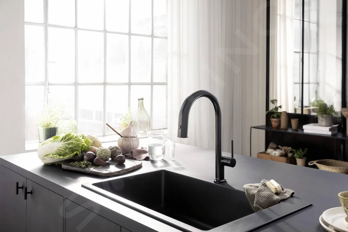Hansgrohe Aqittura M91 - Keukenmengkraan Met Uittrekbare Uitloop En Filterfunctie, SBox, Mat Zwart 76800670 6 Hansgrohe Aqittura M91 - Keukenmengkraan Met Uittrekbare Uitloop En Filterfunctie, SBox, Mat Zwart 76800670 - Afbeelding 4