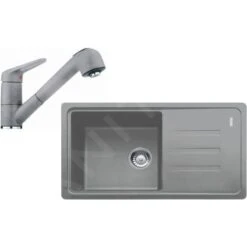 Franke Sets - Keukenset G122, Fragraniet Spoelbak BSG 611-78/39 + Kraan FC 9547.084, Steengrijs 114.0441.185