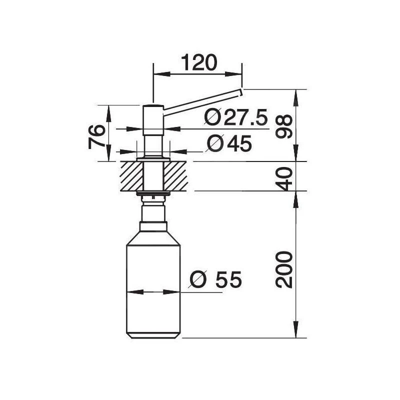 Blanco Accessoires - Afwasmiddeldispenser Torre, Chroom 512593 4 Blanco Accessoires - Afwasmiddeldispenser Torre, Chroom 512593 - Afbeelding 2