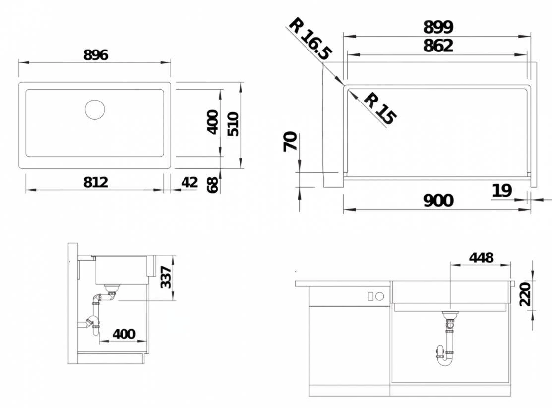 Blanco Vintera XL 9 - Silgranit Spoelbak, 896x510 Mm, Zwart 526110 4 Blanco Vintera XL 9 - Silgranit Spoelbak, 896x510 Mm, Zwart 526110 - Afbeelding 2