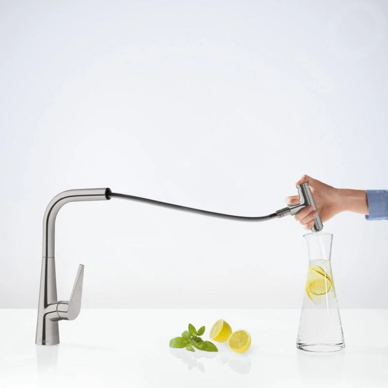 Hansgrohe Talis Select M51 - Keukenkraan M5115-H300 Met Uittrekbare Handdouche, SBOX, RVS Look 73853800 6 Hansgrohe Talis Select M51 - Keukenkraan M5115-H300 Met Uittrekbare Handdouche, SBOX, RVS Look 73853800 - Afbeelding 4