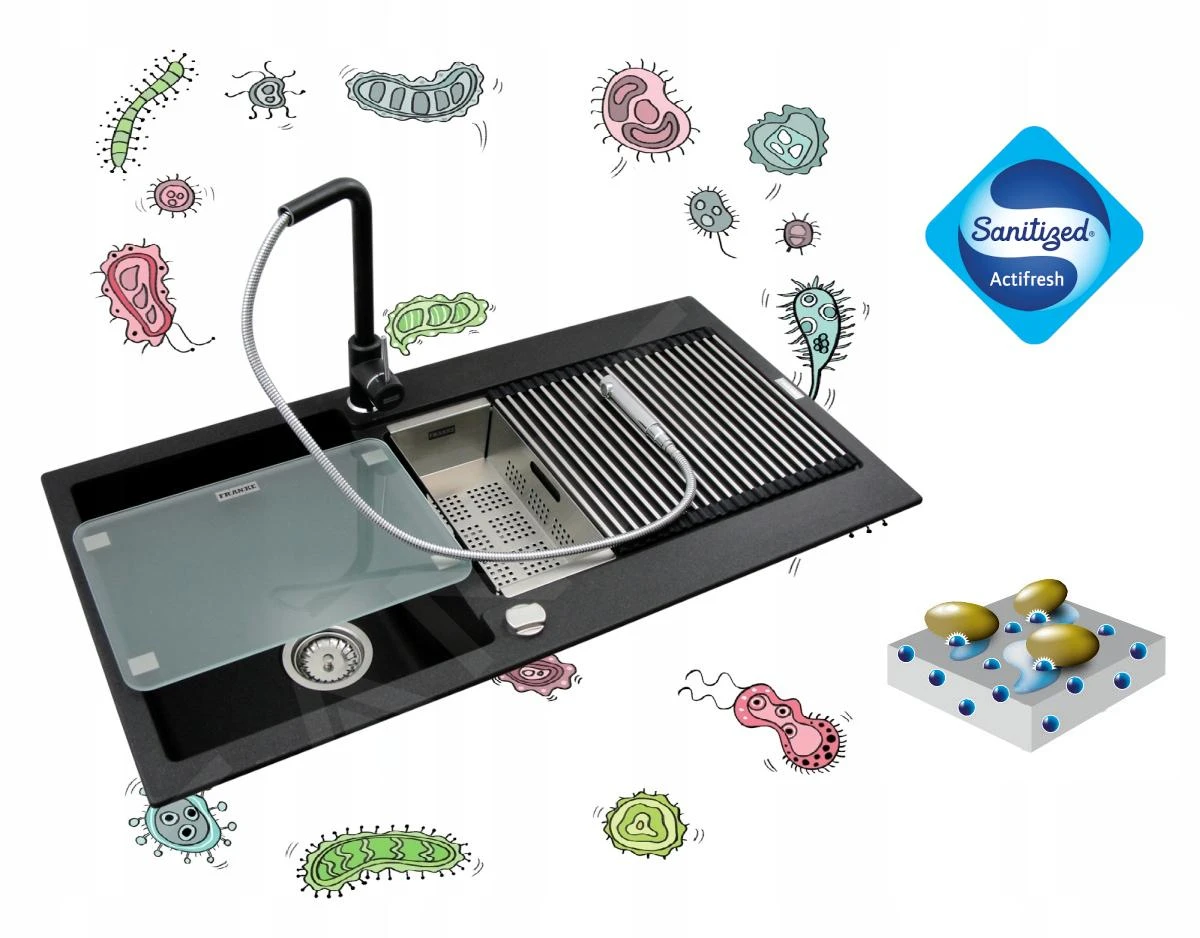 Franke Sets - Set G223, Fragraniet Spoelbak CNG 611-62 TL/7 En Keukenkraan FC 3055.071, Onyx/chroom 114.0650.776 7 Franke Sets - Set G223, Fragraniet Spoelbak CNG 611-62 TL/7 En Keukenkraan FC 3055.071, Onyx/chroom 114.0650.776 - Afbeelding 6