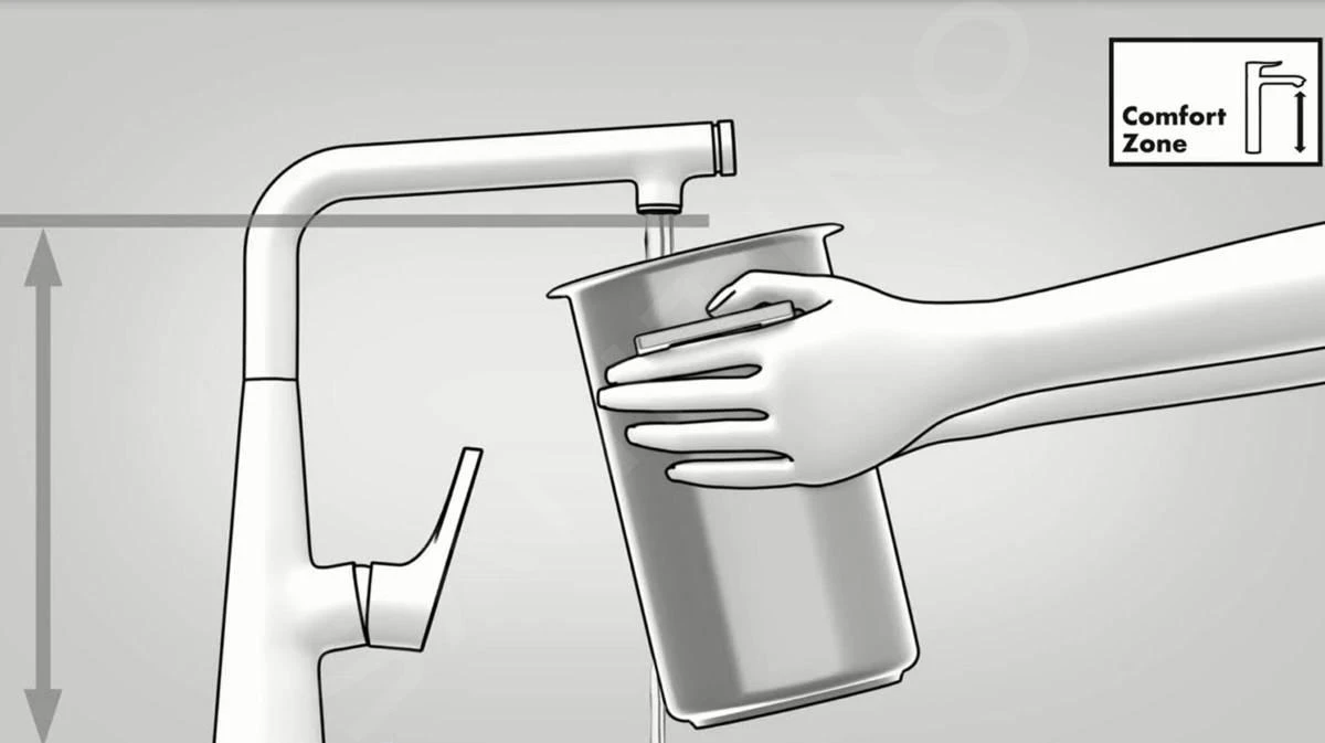 Hansgrohe Aqittura M91 - Keukenmengkraan Met Uittrekbare Uitloop En Filterfunctie, SBox, Mat Zwart 76800670 9 Hansgrohe Aqittura M91 - Keukenmengkraan Met Uittrekbare Uitloop En Filterfunctie, SBox, Mat Zwart 76800670 - Afbeelding 7