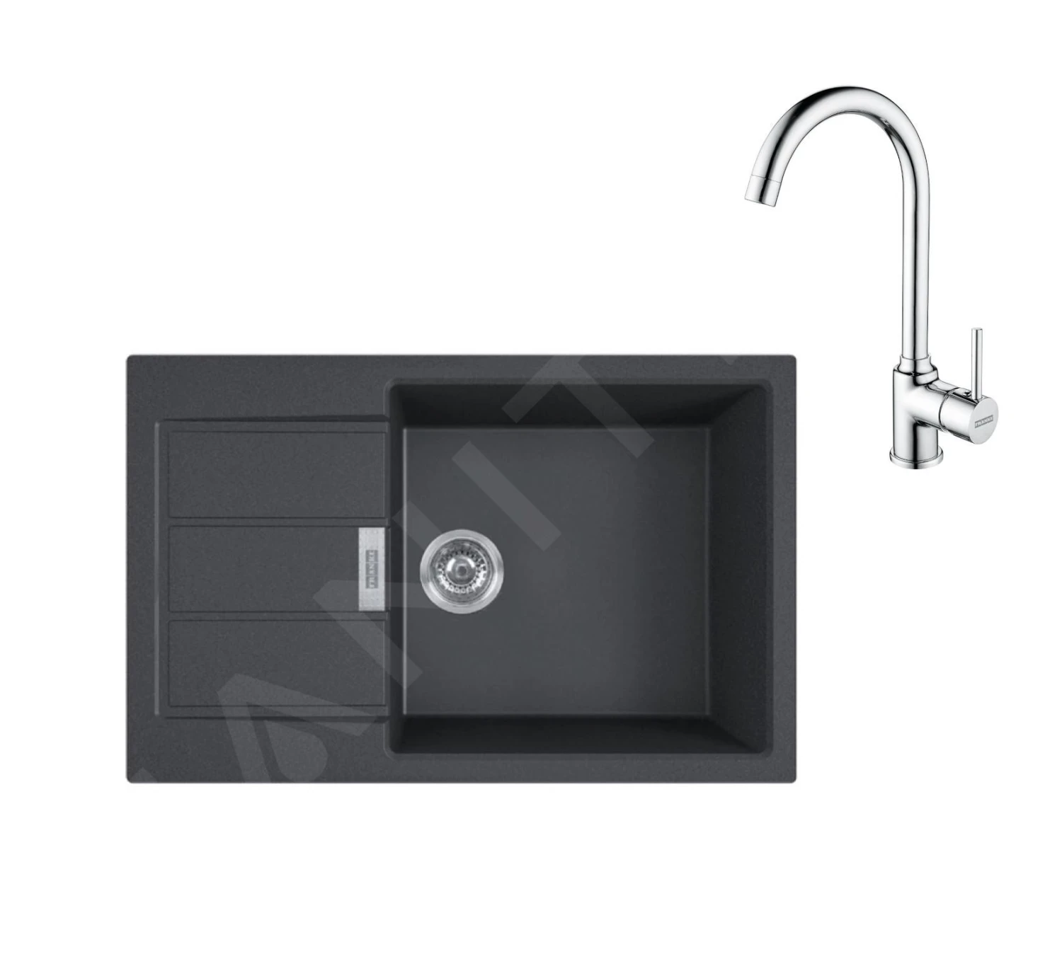 Franke Sets - Keukenset T106, Tectonite Spoelbak S2D 611-78 XL En Keukenkraan FP 9000.031, Zwart/chroom 143.0675.732 3 Franke Sets - Keukenset T106, Tectonite Spoelbak S2D 611-78 XL En Keukenkraan FP 9000.031, Zwart/chroom 143.0675.732