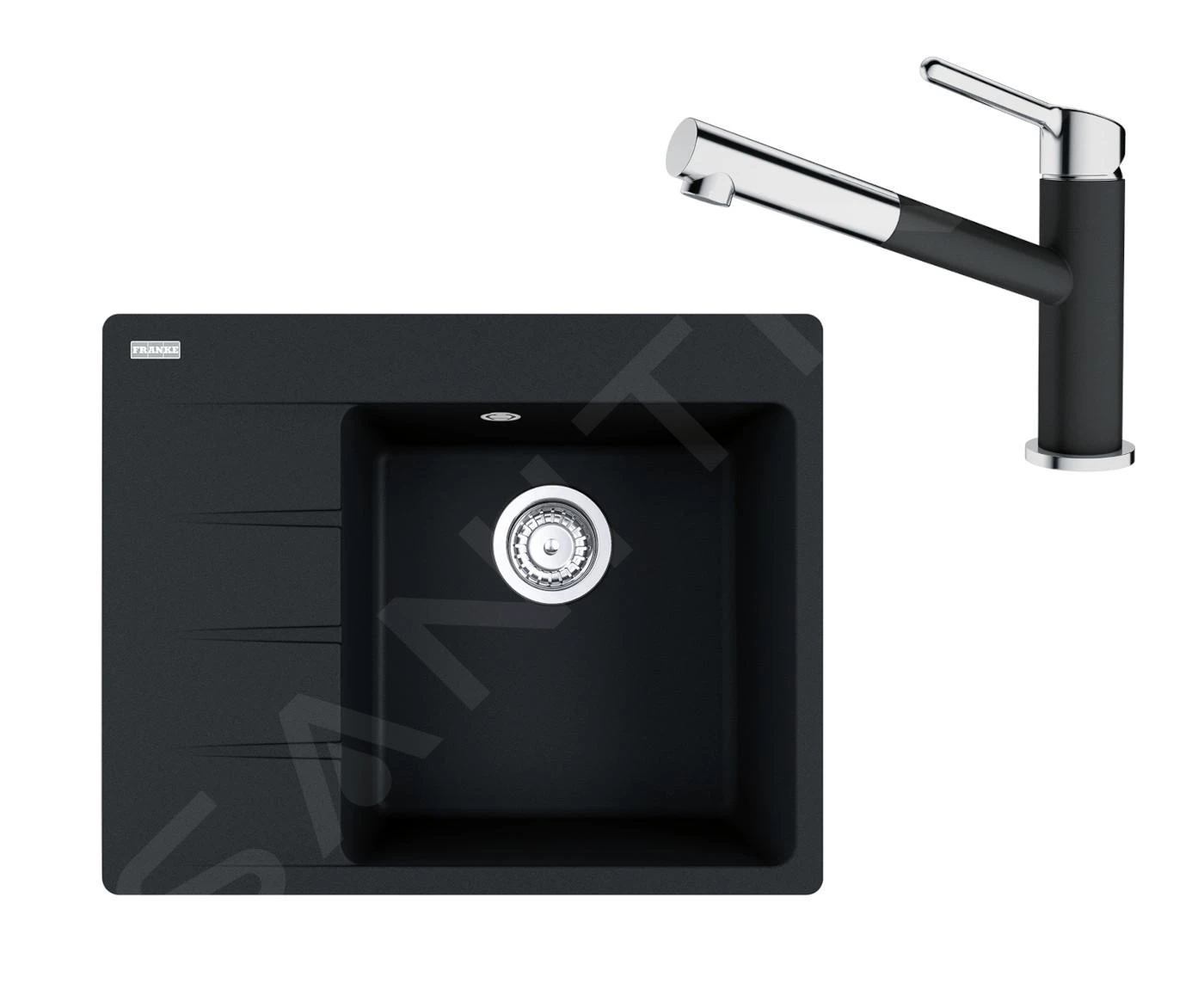 Franke Sets - Set G223, Fragraniet Spoelbak CNG 611-62 TL/7 En Keukenkraan FC 3055.071, Onyx/chroom 114.0650.776 2 Franke Sets - Set G223, Fragraniet Spoelbak CNG 611-62 TL/7 En Keukenkraan FC 3055.071, Onyx/chroom 114.0650.776