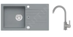 Alveus Sets - Set Granieten Spoelbak Cortina 140 En Keukenkraan Tonia, Concrete SETA734