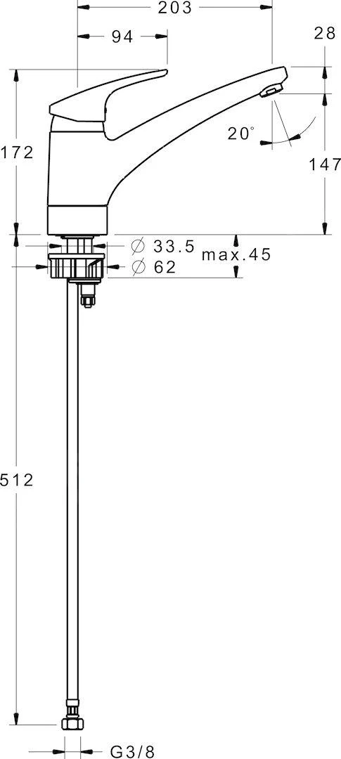 Hansa Mix - Eengreeps Keukenkraan, Chroom 01142283 4 Hansa Mix - Eengreeps Keukenkraan, Chroom 01142283 - Afbeelding 2