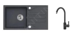 Alveus Sets - Set Spoelbak Galapagos 30 En Keukenkraan Tonia, Carbon SETA126